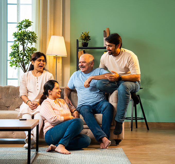 An Indian family together at home
